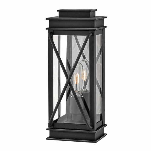 Hinkley Montecito Small Outdoor Wall Mount Lantern - Museum Black - 11190MB
