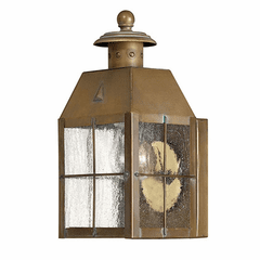 Hinkley Nantucket Outdoor Mini Wall Mount - Aged Brass - 2376AS