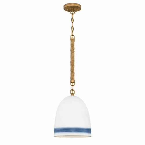 Hinkley Nash Pendant - Heirloom Brass with Navy Stripe - 3364HR-NV