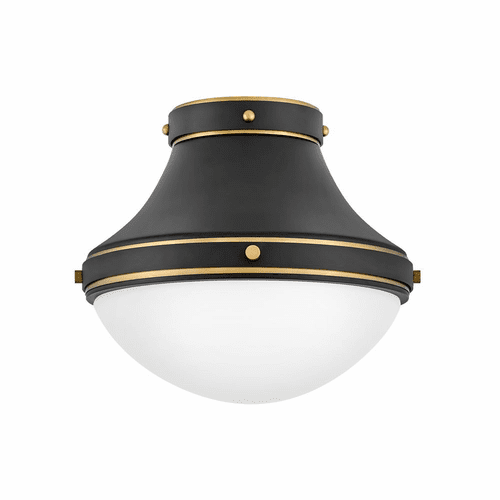 Hinkley Oliver 1-LT Small Flush Mount - Black - 39051BK