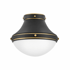 Hinkley Oliver 1-LT Small Flush Mount - Black - 39051BK