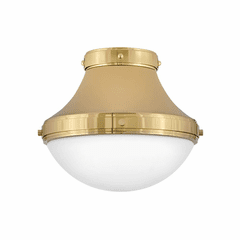Hinkley Oliver 1-LT Small Flush Mount - Bright Brass - 39051BBR