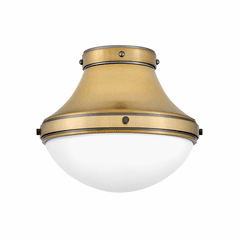 Hinkley Oliver 1-LT Small Flush Mount - Heritage Brass - 39051HB