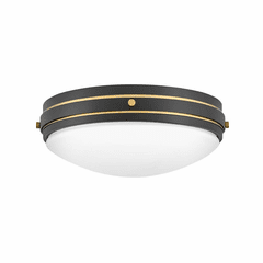 Hinkley Oliver 3-LT Medium Flush Mount - Black - 39053BK