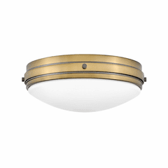 Hinkley Oliver 3-LT Medium Flush Mount - Heritage Brass - 39053HB