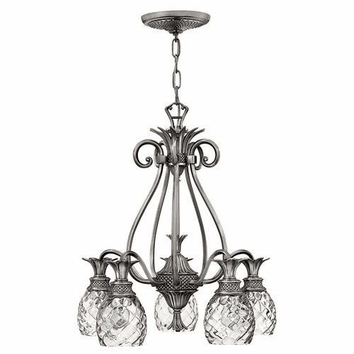 Hinkley Plantation Downlight Foyer Chandelier - Polished Antique Nickel - 4885PL