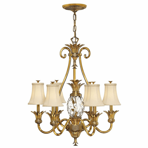 Hinkley Plantation Single Tier Foyer Chandelier - Burnished Brass - 4886BB