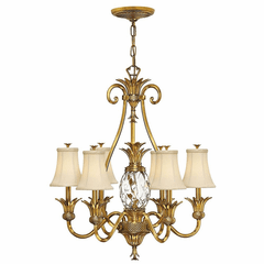 Hinkley Plantation Single Tier Foyer Chandelier - Burnished Brass - 4886BB Hinkley Plantation Single Tier Foyer Chandelier - Burnished Brass - 4886BB