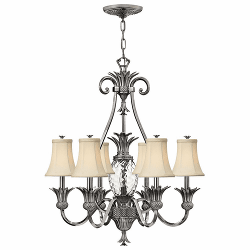 Hinkley Plantation Single Tier Foyer Chandelier - Polished Antique Nickel - 4886PL