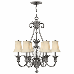 Hinkley Plantation Single Tier Foyer Chandelier - Polished Antique Nickel - 4886PL Hinkley Plantation Single Tier Foyer Chandelier - Polished Antique Nickel - 4886PL