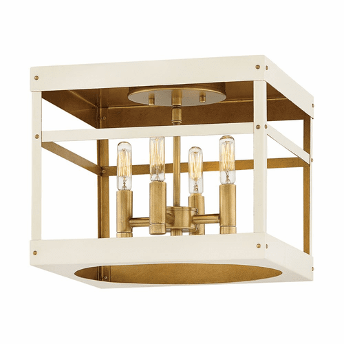 Hinkley Porter Flush Mount - Heritage Brass with Warm White Accent - 4071HB-WT