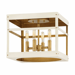 Hinkley Porter Flush Mount - Heritage Brass with Warm White Accent - 4071HB-WT