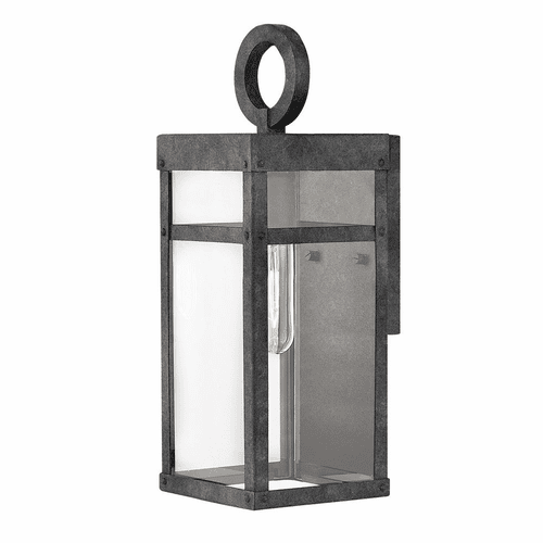 Hinkley Porter Outdoor Extra Small Wall Mount Lantern - Aged Zinc - 2806DZ-LL