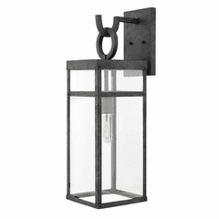 Hinkley Porter Outdoor Large Wall Mount Lantern - Aged Zinc - 2805DZ-LL