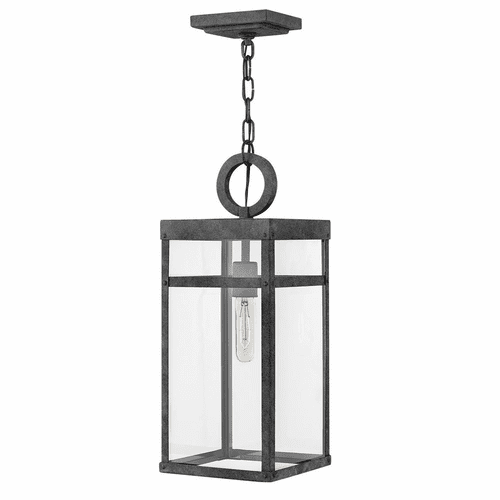 Hinkley Porter Outdoor Medium Hanging Lantern - Aged Zinc - 2802DZ-LL