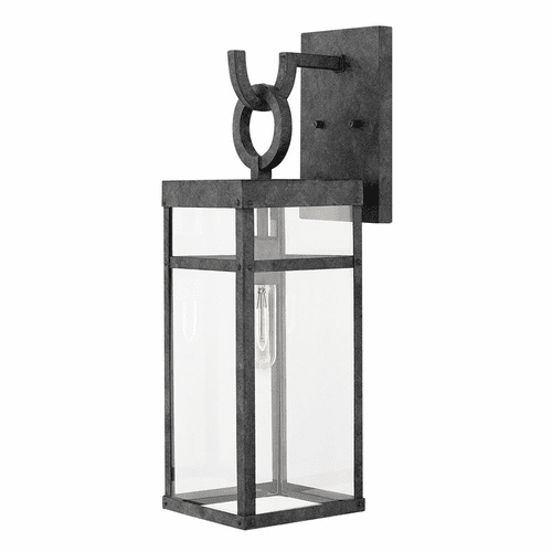 Hinkley Porter Outdoor Medium Wall Mount Lantern - Aged Zinc - 2804DZ-LL