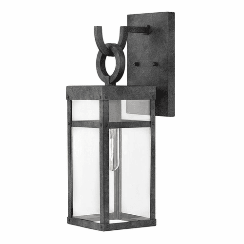 Hinkley Porter Outdoor Small Wall Mount Lantern - Aged Zinc - 2800DZ-LL