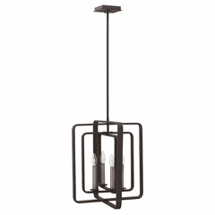 Hinkley Quentin Stem Hung Foyer Chandelier - Aged Zinc - 4814DZ