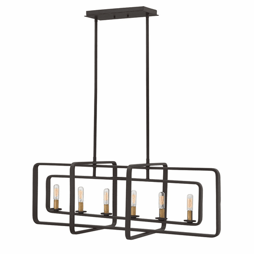 Hinkley Quentin Stem Hung Linear Chandelier - Buckeye Bronze - 4815KZ