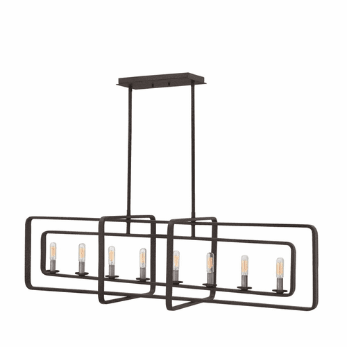 Hinkley Quentin Stem Hung Linear Foyer Light - Aged Zinc - 4818DZ
