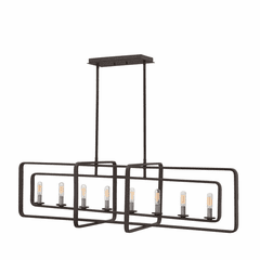 Hinkley Quentin Stem Hung Linear Foyer Light - Aged Zinc - 4818DZ