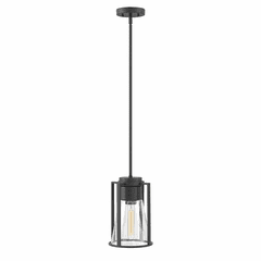Hinkley Refinery Pendant - Black with Clear Glass - 63307BK-CL