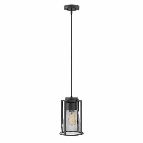 Hinkley Refinery Pendant - Black with Smoked Glass - 63307BK-SM