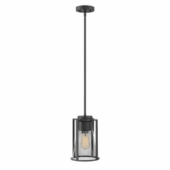 Hinkley Refinery Pendant - Black with Smoked Glass - 63307BK-SM