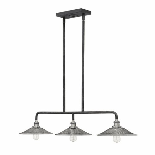 Hinkley Rigby Stem Hung Linear Chandelier - Aged Zinc - 4364DZ