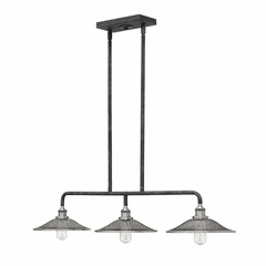 Hinkley Rigby Stem Hung Linear Chandelier - Aged Zinc - 4364DZ