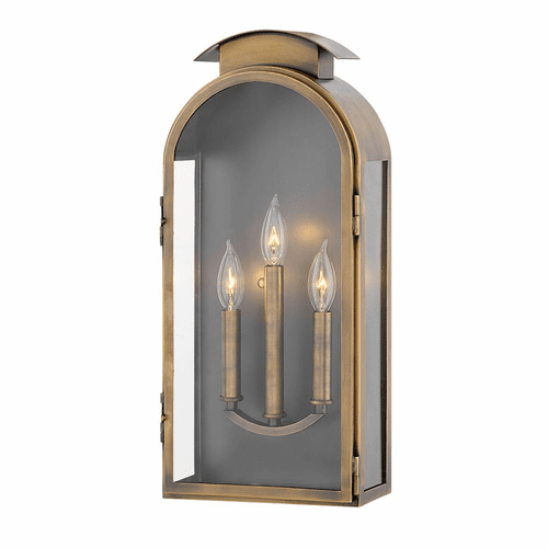 Hinkley Rowley Outdoor Large Wall Mount - Light Antique Brass - 2525LS