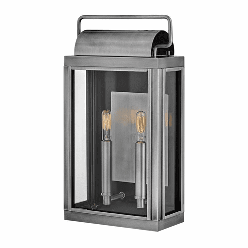 Hinkley Sag Harbor Medium Outdoor Wall Mount Lantern - Brushed Aluminum - 2844AL