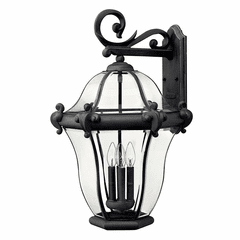 Hinkley San Clemente Outdoor Large Wall Mount - Museum Black - 2446MB