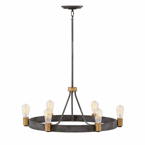 Hinkley Silas Chandelier - Aged Zinc - 4266DZ