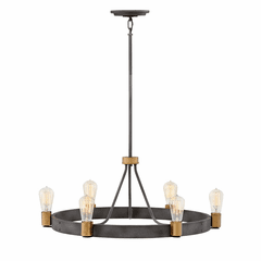 Hinkley Silas Chandelier - Aged Zinc - 4266DZ