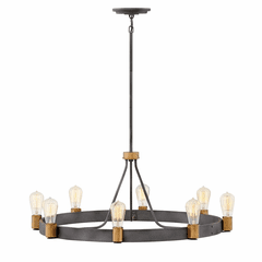 Hinkley Silas Chandelier - Aged Zinc - 4268DZ