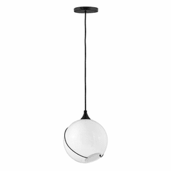 Hinkley Skye Small Pendant - Black with Cased Opal glass - 30303BLK-WH
