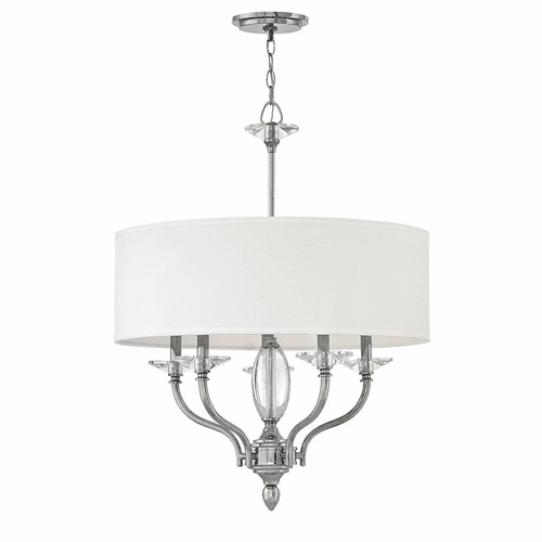 Hinkley Surrey Single Tier Chandelier - Polished Nickel - 4005PN