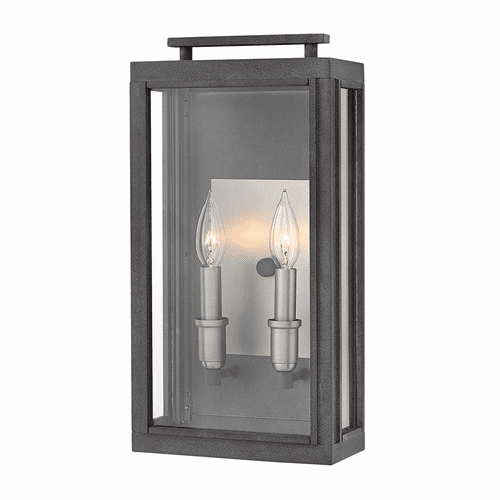 Hinkley Sutcliffe Outdoor Medium Wall Mount - Aged Zinc - 2914DZ