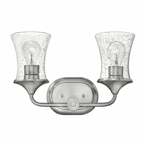 Hinkley Thistledown 2-LT Bath Light - Brushed Nickel with Clear Glass - 51802BN-CL