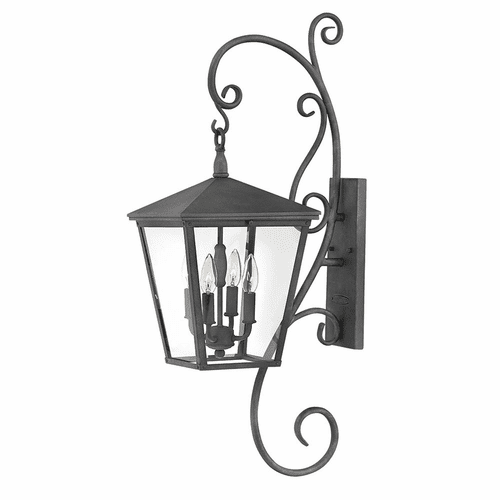 Hinkley Trellis Outdoor Large Wall Mount - Aged Zinc - 1436DZ-LL