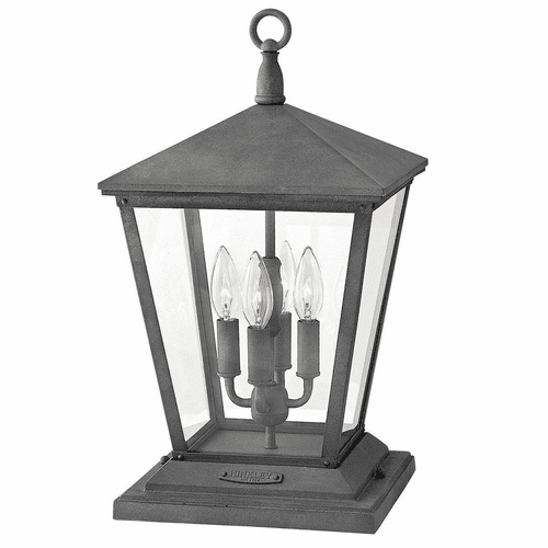 Hinkley Trellis Outdoor Pier Mount - Aged Zinc - 1437DZ-LV