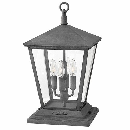 Hinkley Trellis Outdoor Post Top/ Pier Mount - Aged Zinc - 1437DZ-LL