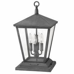 Hinkley Trellis Outdoor Post Top/ Pier Mount - Aged Zinc - 1437DZ-LL