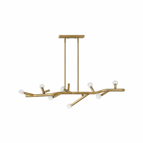 Hinkley Twiggy Eight Light Linear Chandelier - Light Brass - 37095LB
