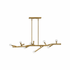 Hinkley Twiggy Eight Light Linear Chandelier - Light Brass - 37095LB