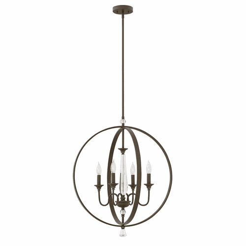 Hinkley Waverly Stem Hung Single Tier Chandelier - Oil Rubbed Bronze - 4604OZ