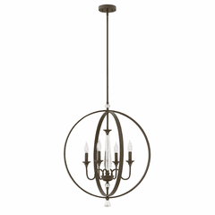 Hinkley Waverly Stem Hung Single Tier Chandelier - Oil Rubbed Bronze - 4604OZ