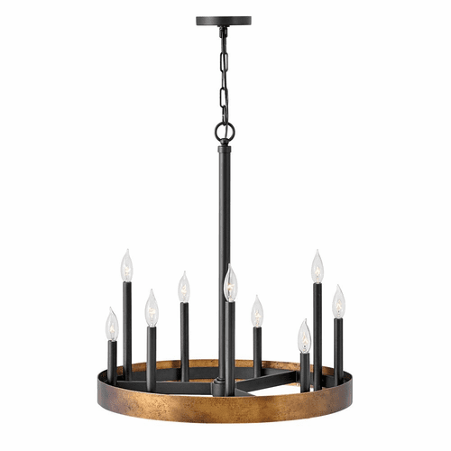 Hinkley Wells Chandelier - Weathered Brass - 3866WA
