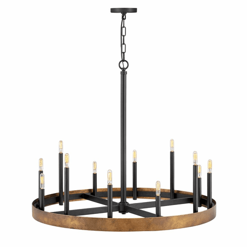 Hinkley Wells Chandelier - Weathered Brass - 3869WA